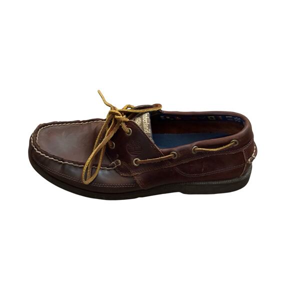 TIMBERLANDS Earth Keepers Heritage 2 Eye Boat Shoes Mens 10 Brown Leather - Picture 1 of 9